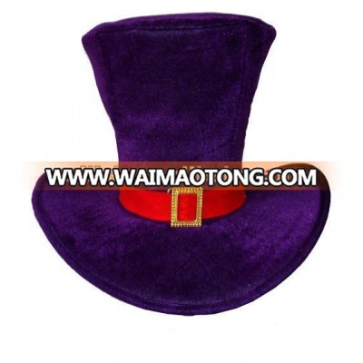 party carnival fun big purple plush velvet high Mad Hatter Top Hat MH-0584